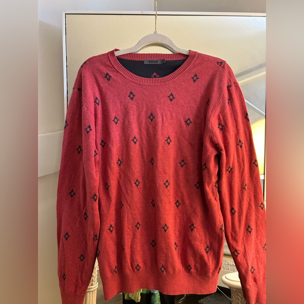 NEW Men’s Erke Pullover Crewneck Fitted 100% Cotton Sweater 2X